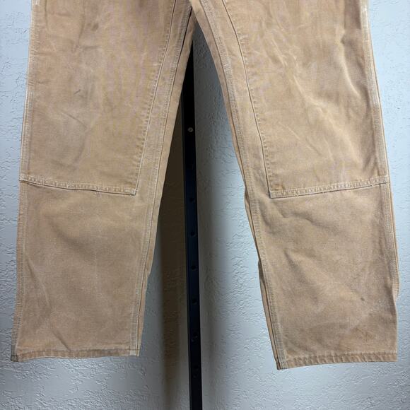 Vintage Carhartt 1970s 80s Tan Double Knee Carpenter Sz 39 Duck Canvas Pants - Picture 3 of 9